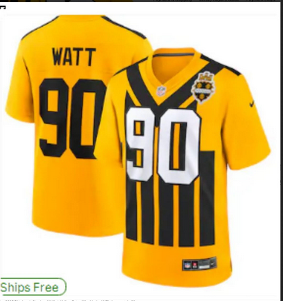 Men Pittsburgh Steelers 90 watt yellow Nike 2025 Limited NFL Jersey 006